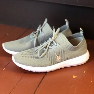 US POLO ASSN GREEN BLUSH AERIS KNIT MESH Size 10